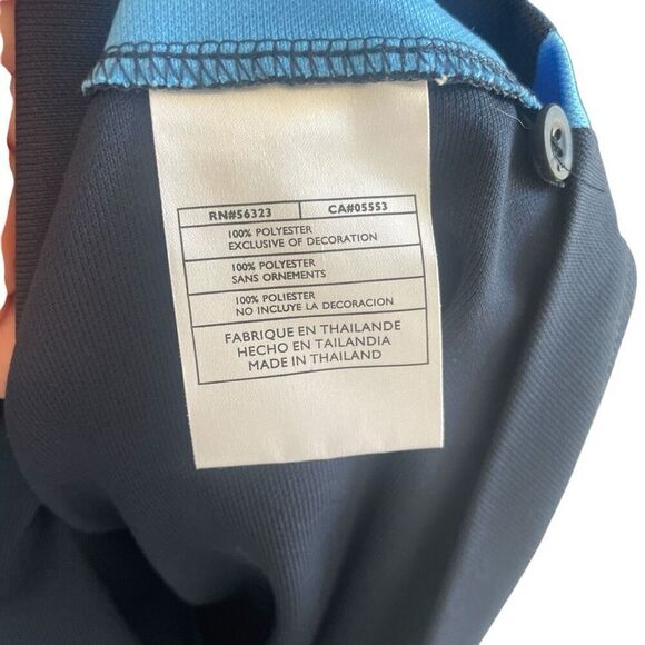 Nike Golf Navy Blue Side Stripe Fit Dry Polo Shirt Men’s Sz XXL 2XL Short Sleeve - Picture 3 of 5